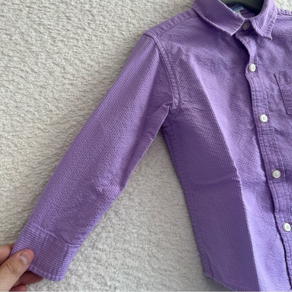 Janie And Jack Toddler Boys Vintage Button Purple Dress Shirt Size 18-24 Months - Picture 4 of 7